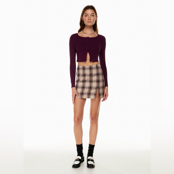 NWT Sunday Best Burgundy Plaid Mini Skirt Sz 4 - Picture 13 of 13